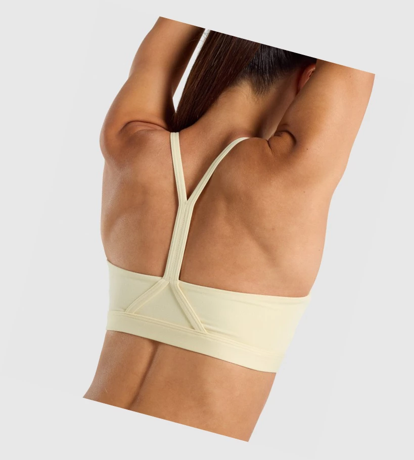 Gymshark V Neck Koulutus Naisten Urheiluliivit Vaaleankeltainen | AHVZOX034
