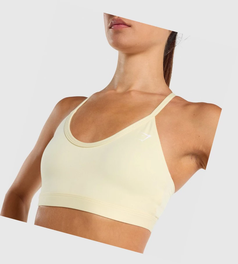 Gymshark V Neck Koulutus Naisten Urheiluliivit Vaaleankeltainen | AHVZOX034