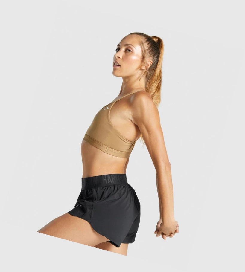 Gymshark V Neck Koulutus Naisten Urheiluliivit Vaaleanruskea | RZCDKO038