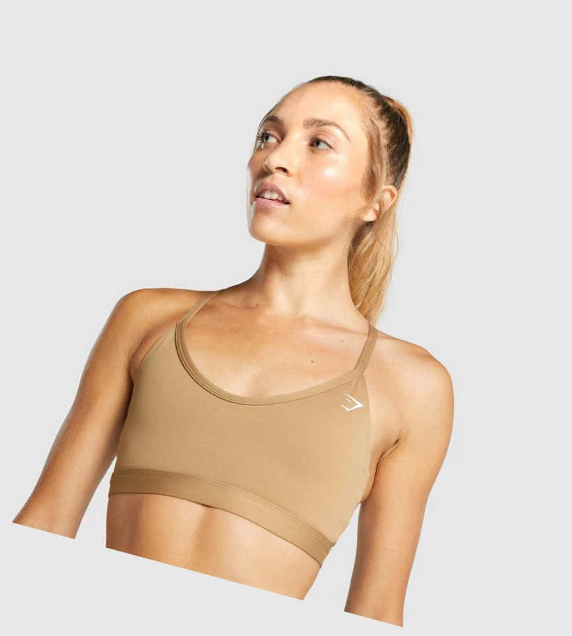 Gymshark V Neck Koulutus Naisten Urheiluliivit Vaaleanruskea | RZCDKO038