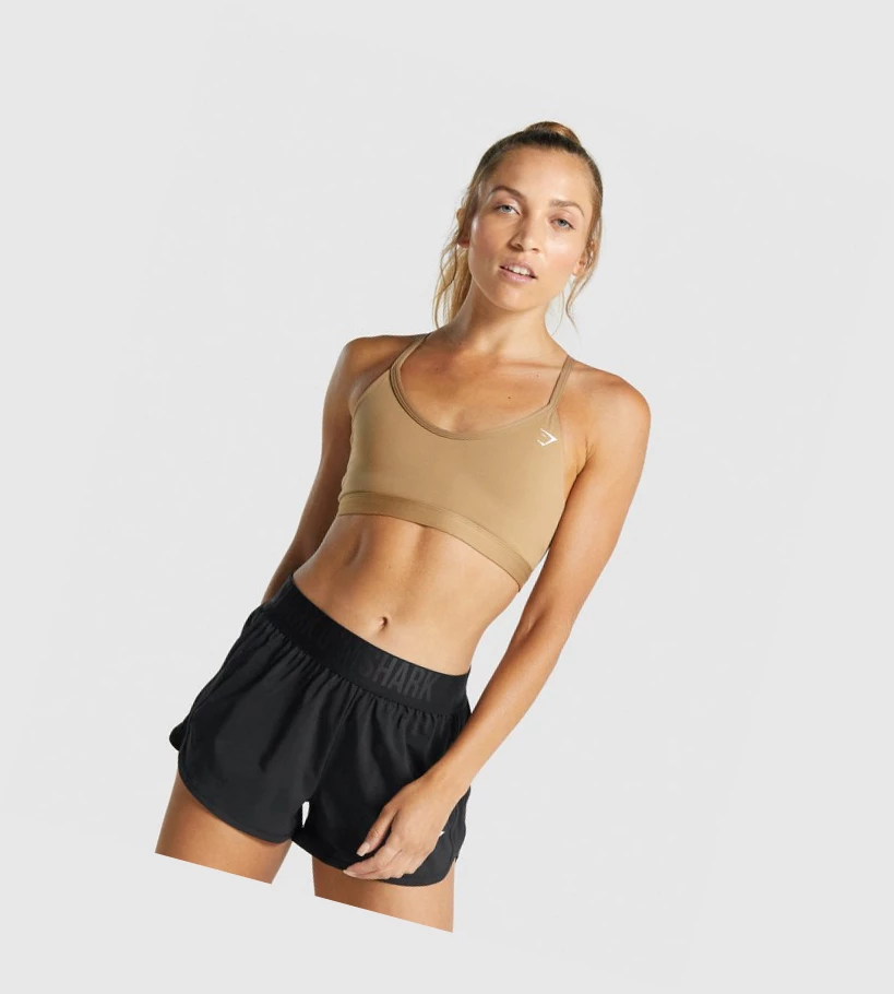 Gymshark V Neck Koulutus Naisten Urheiluliivit Vaaleanruskea | RZCDKO038