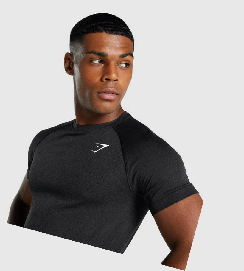 Gymshark Vital Light Seamless Miesten T Paidat Mustat | XQGIOE956