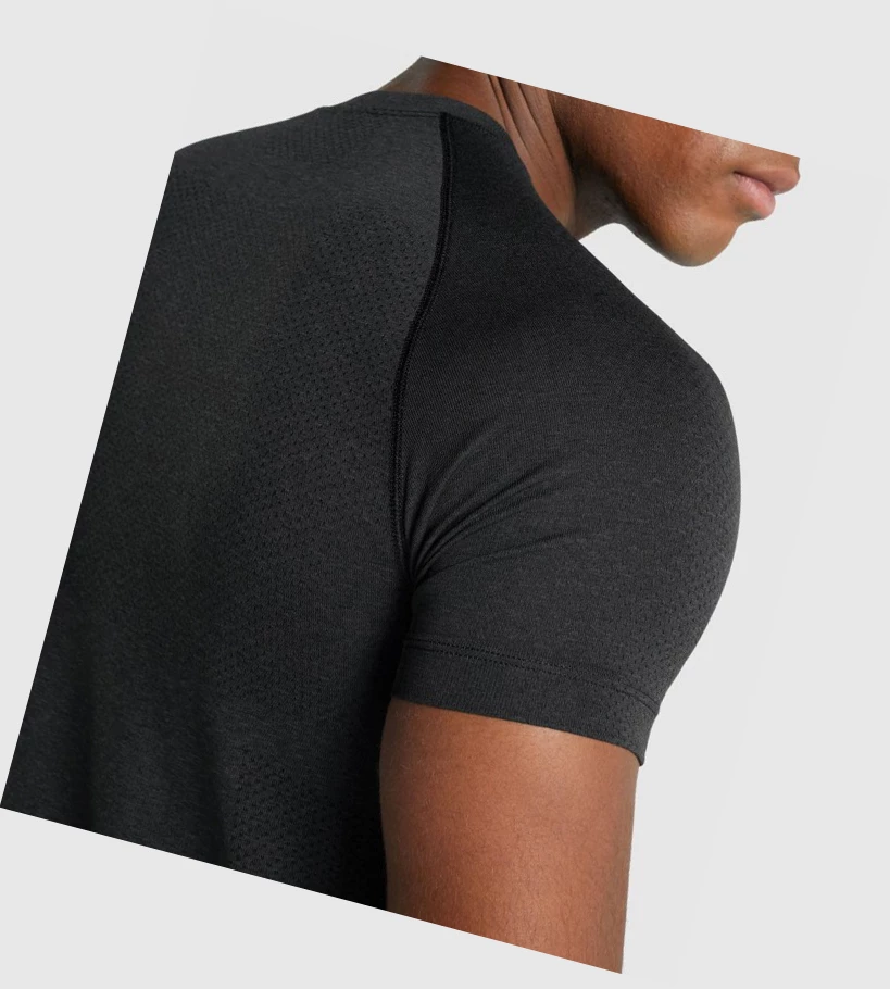 Gymshark Vital Light Seamless Miesten T Paidat Mustat | XQGIOE956