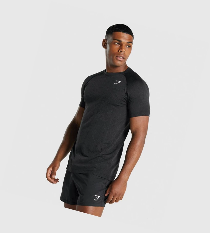 Gymshark Vital Light Seamless Miesten T Paidat Mustat | XQGIOE956