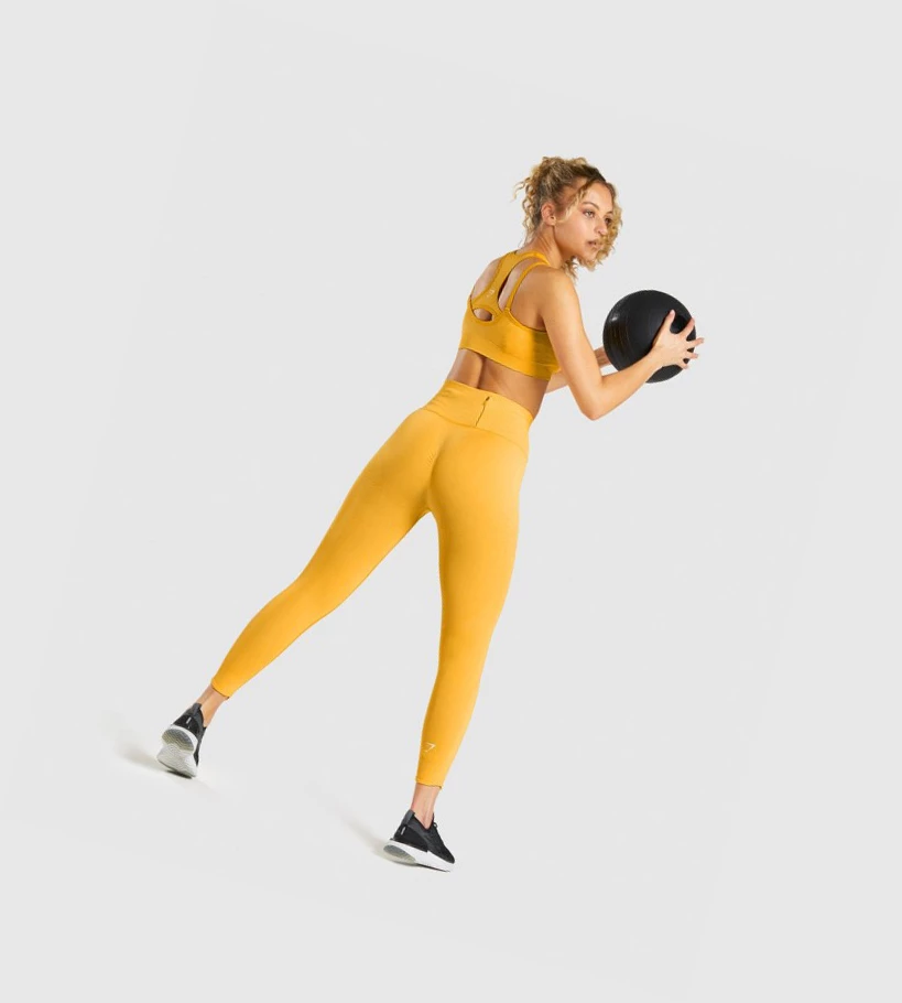 Gymshark Vital Rise Seamless High Waisted Naisten Leggingsit Keltainen | PQTDBZ683