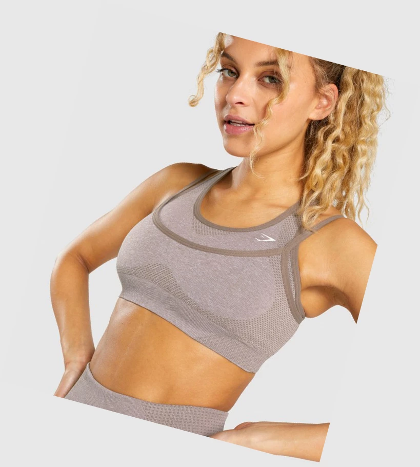 Gymshark Vital Rise Seamless Naisten Urheiluliivit Harmaat Ruskea | DRNJFV896