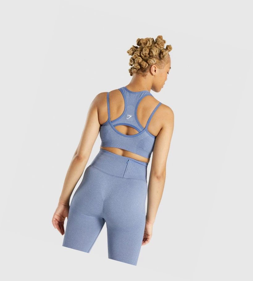 Gymshark Vital Rise Seamless Naisten Urheiluliivit Sininen | FJHNID695