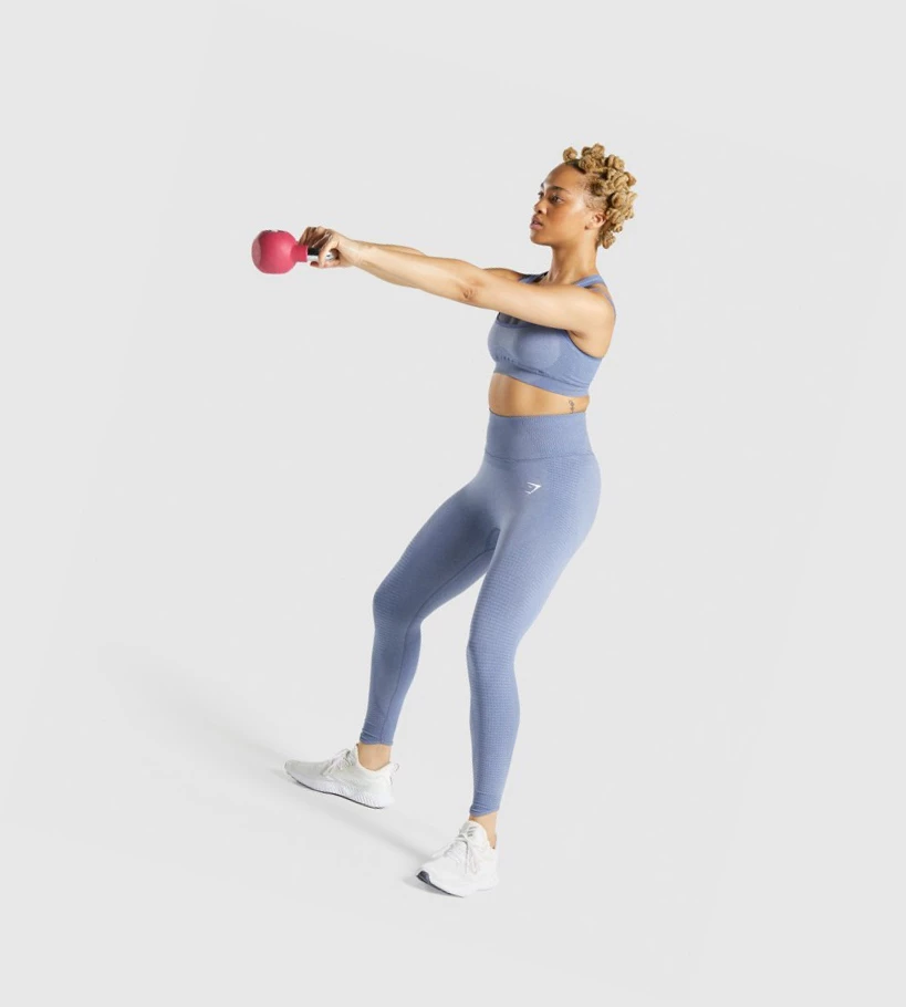 Gymshark Vital Rise Seamless Naisten Urheiluliivit Sininen | FJHNID695