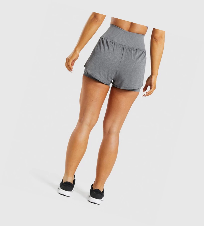 Gymshark Vital Seamless 2.0 2-in-1 Naisten Shortsit Harmaat | BZWULJ187