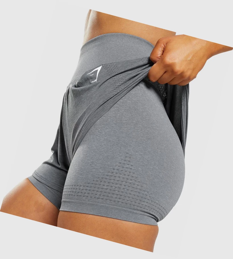Gymshark Vital Seamless 2.0 2-in-1 Naisten Shortsit Harmaat | BZWULJ187