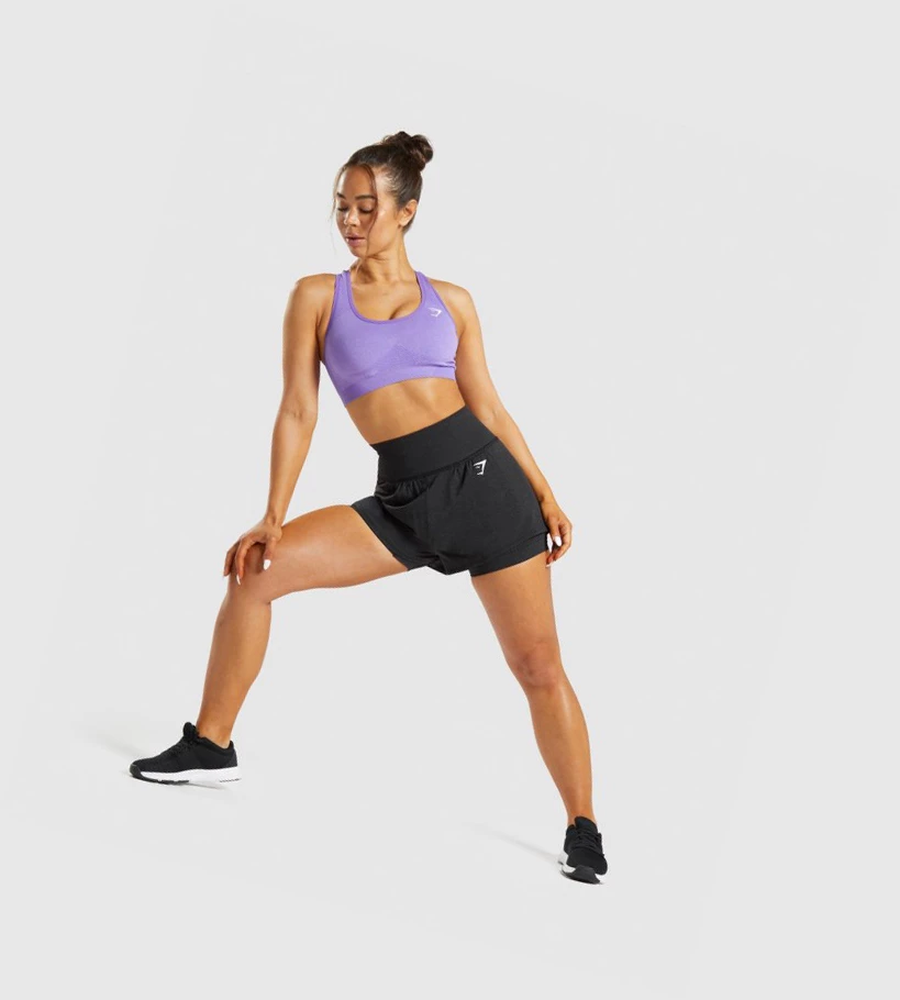 Gymshark Vital Seamless 2.0 2-in-1 Naisten Shortsit Mustat | LOGHTS752