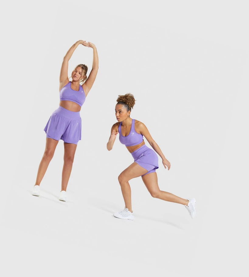 Gymshark Vital Seamless 2.0 2-in-1 Naisten Shortsit Vaaleanvioletit | NLPGMY749