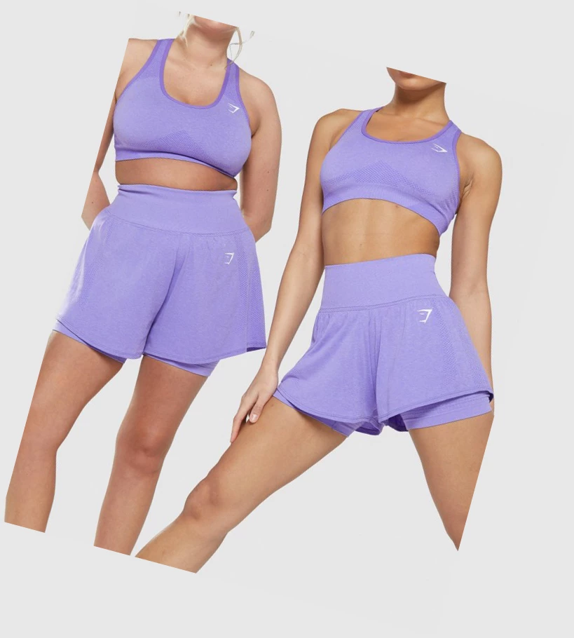 Gymshark Vital Seamless 2.0 2-in-1 Naisten Shortsit Vaaleanvioletit | NLPGMY749