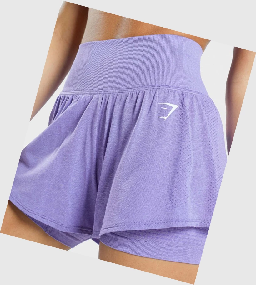 Gymshark Vital Seamless 2.0 2-in-1 Naisten Shortsit Vaaleanvioletit | NLPGMY749