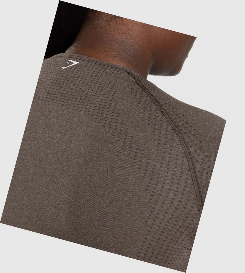 Gymshark Vital Seamless 2.0 Crop Top Naisten Puserot Ruskea | AXTHQU234