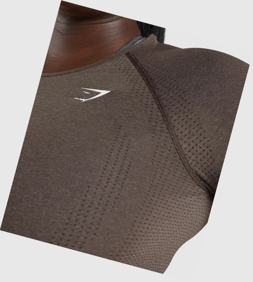 Gymshark Vital Seamless 2.0 Crop Top Naisten Puserot Ruskea | AXTHQU234