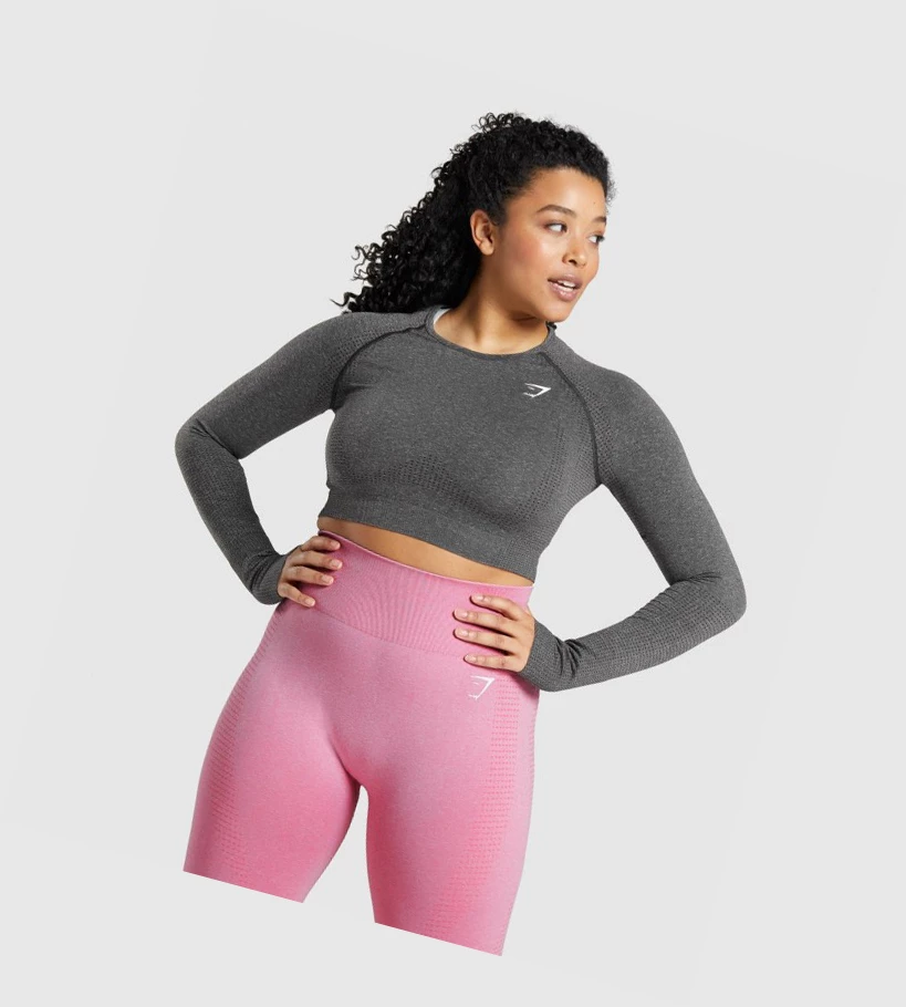 Gymshark Vital Seamless 2.0 Crop Top Naisten Puserot Harmaat | FNDVYW189