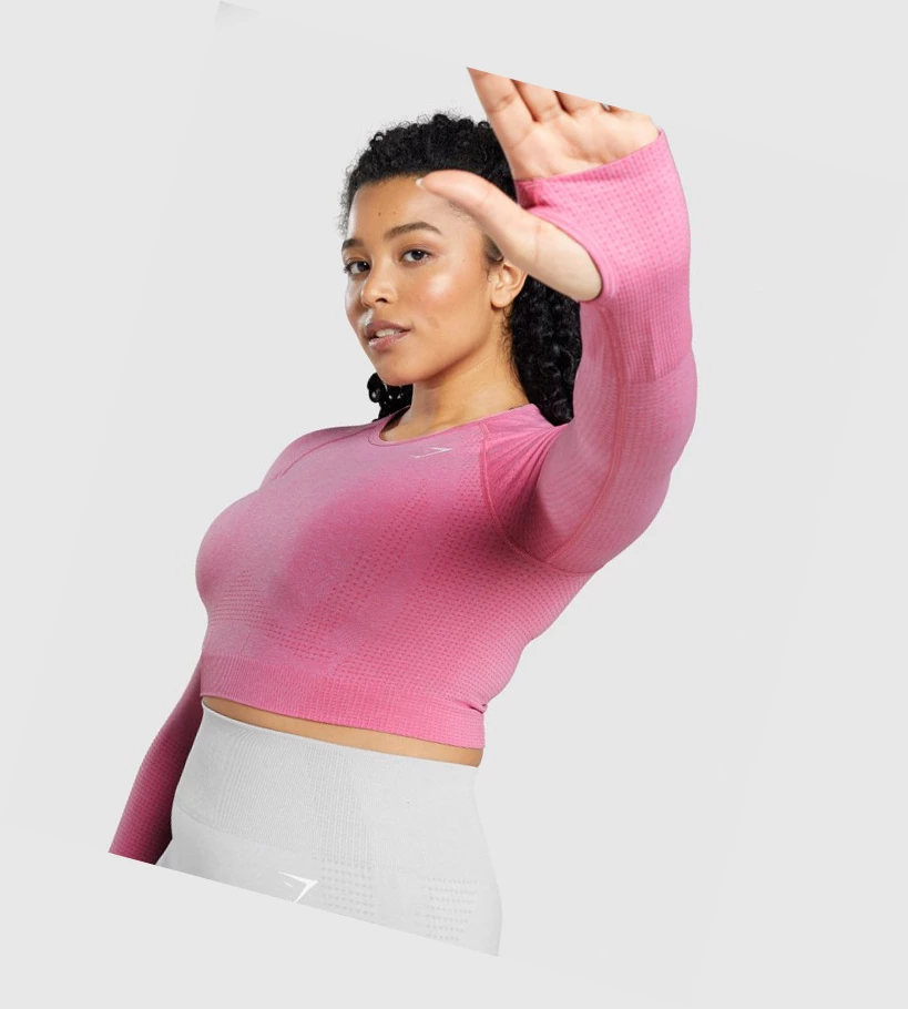 Gymshark Vital Seamless 2.0 Crop Top Naisten T Paidat Pinkki | GZXICT894