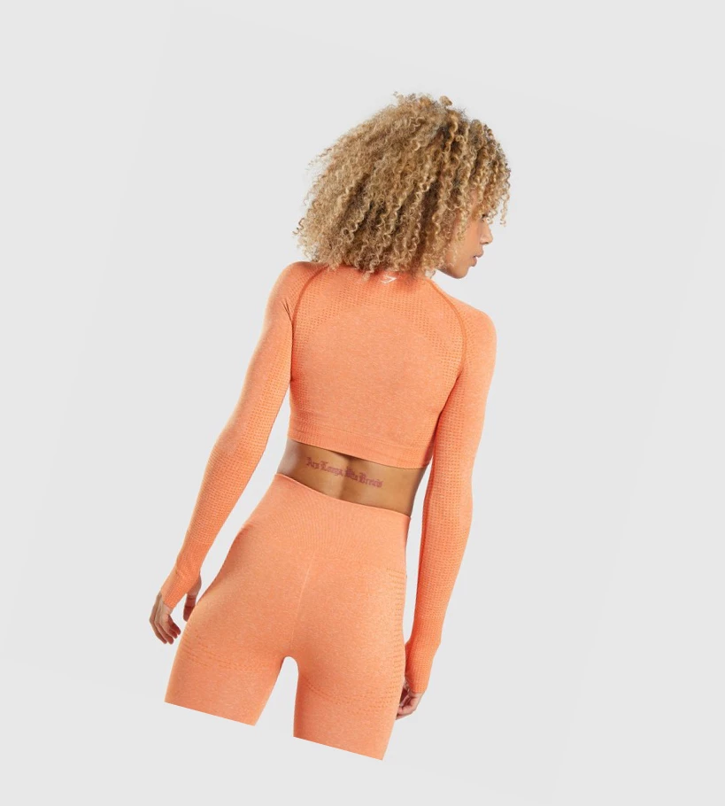 Gymshark Vital Seamless 2.0 Crop Top Naisten T Paidat Aprikoosi Oranssi | IFBCZS528