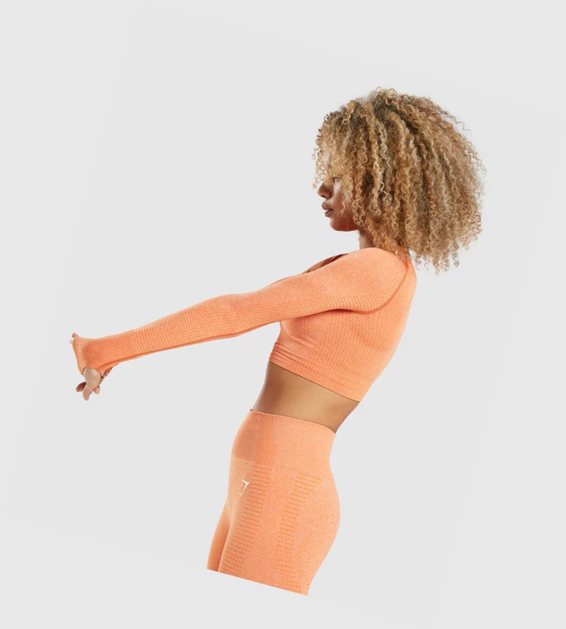 Gymshark Vital Seamless 2.0 Crop Top Naisten T Paidat Aprikoosi Oranssi | IFBCZS528
