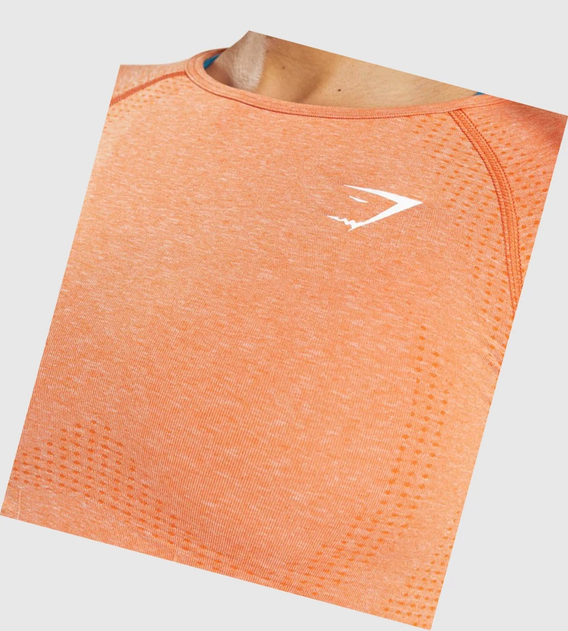 Gymshark Vital Seamless 2.0 Crop Top Naisten T Paidat Aprikoosi Oranssi | IFBCZS528