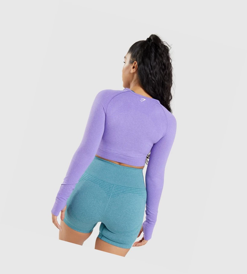 Gymshark Vital Seamless 2.0 Crop Top Naisten T Paidat Vaaleanvioletit | IYNVDK074