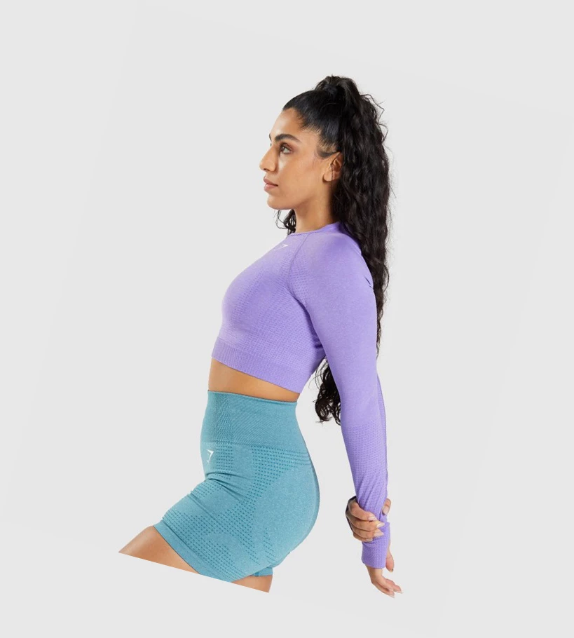 Gymshark Vital Seamless 2.0 Crop Top Naisten T Paidat Vaaleanvioletit | IYNVDK074
