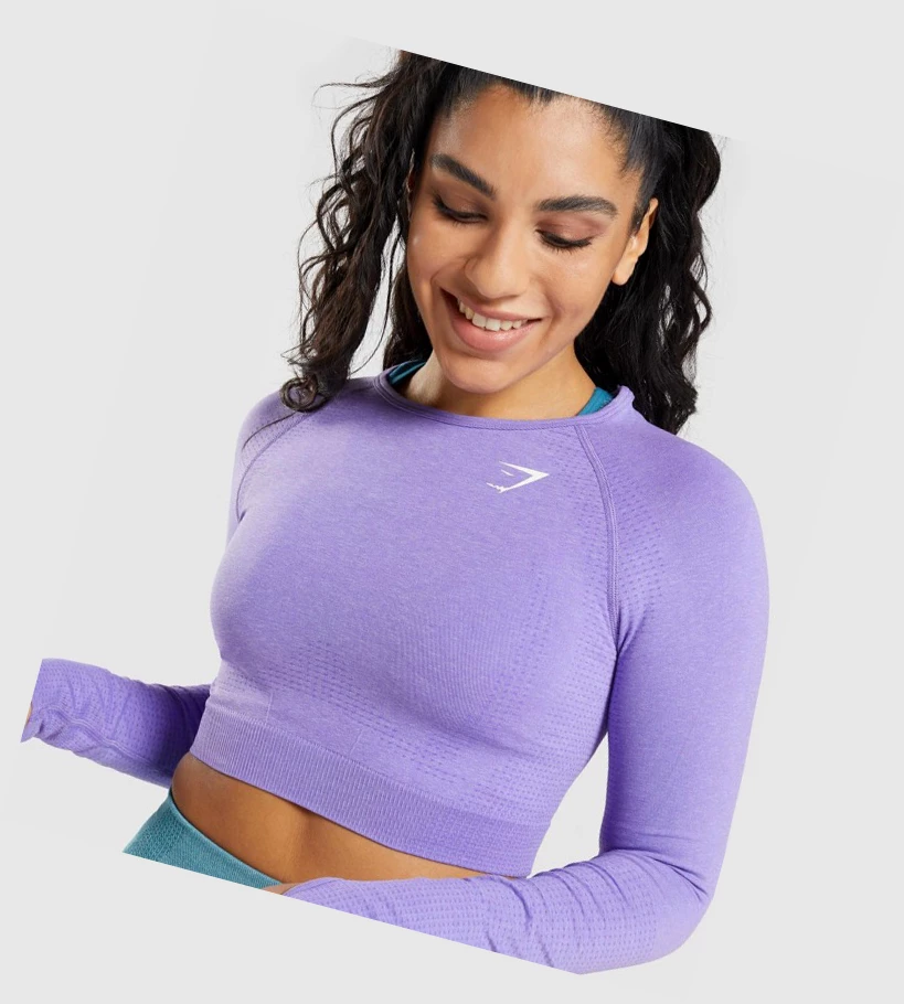 Gymshark Vital Seamless 2.0 Crop Top Naisten T Paidat Vaaleanvioletit | IYNVDK074