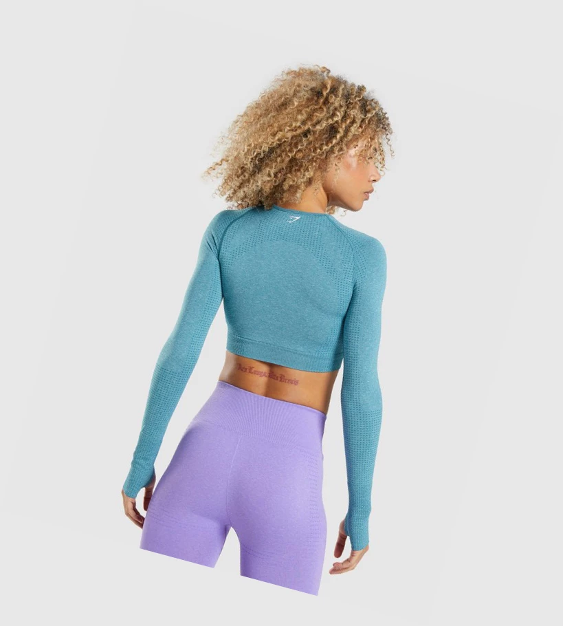 Gymshark Vital Seamless 2.0 Crop Top Naisten Puserot Turkoosi | KELRTJ078