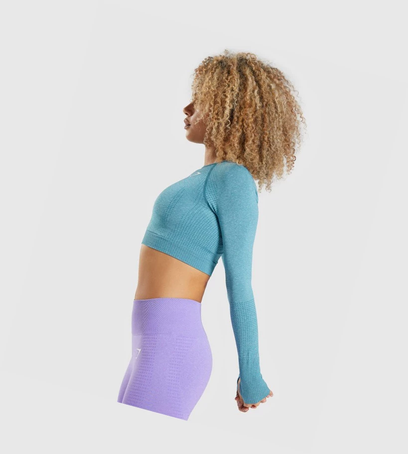 Gymshark Vital Seamless 2.0 Crop Top Naisten Puserot Turkoosi | KELRTJ078