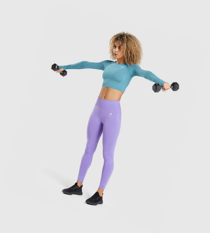 Gymshark Vital Seamless 2.0 Crop Top Naisten Puserot Turkoosi | KELRTJ078