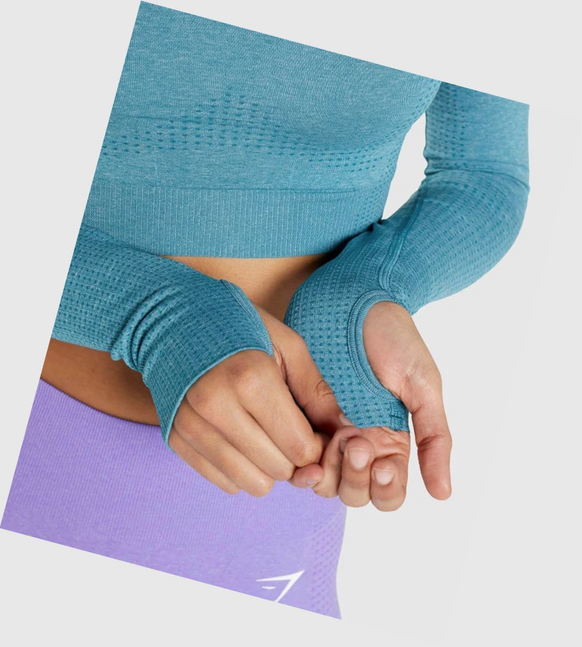 Gymshark Vital Seamless 2.0 Crop Top Naisten Puserot Turkoosi | KELRTJ078