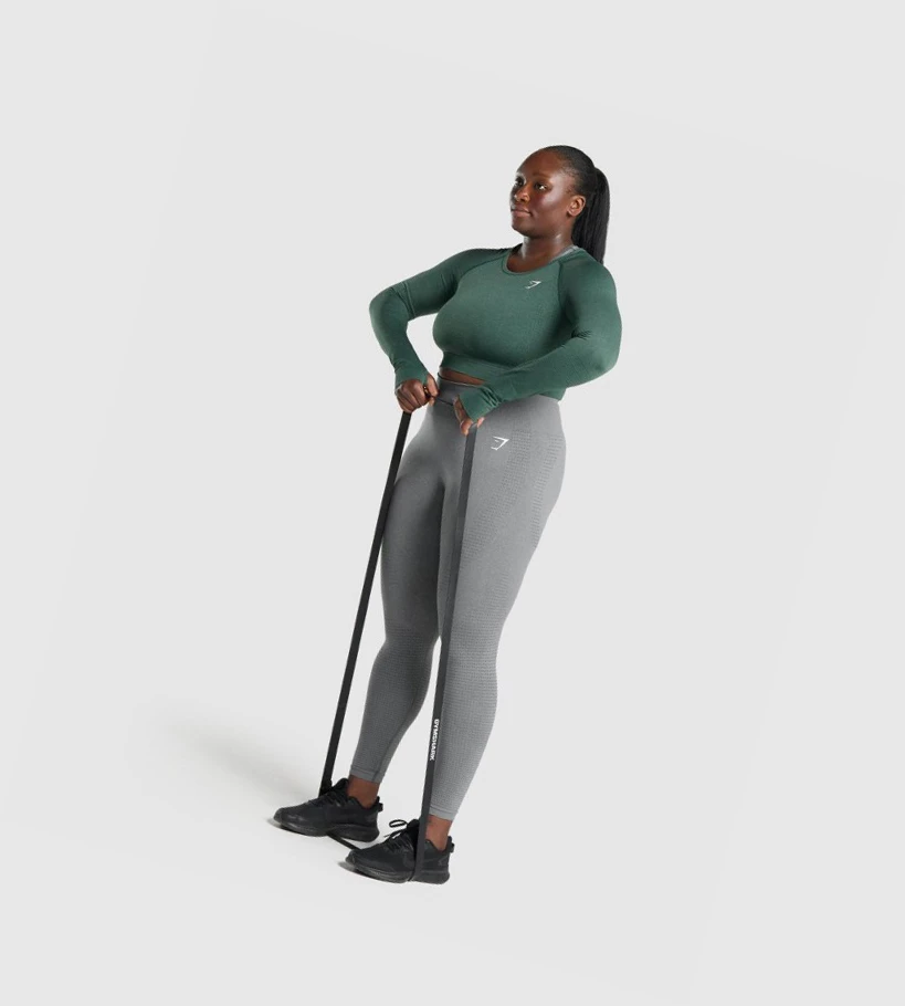 Gymshark Vital Seamless 2.0 Crop Top Naisten Puserot Tummanvihreä | OUVAIL823