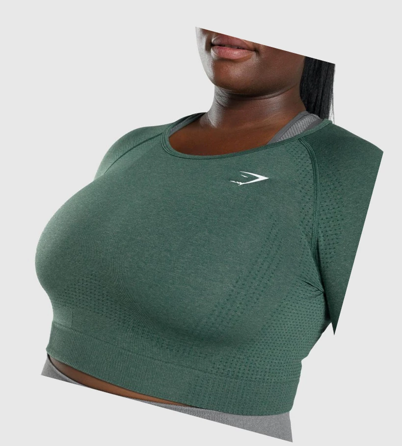 Gymshark Vital Seamless 2.0 Crop Top Naisten Puserot Tummanvihreä | OUVAIL823