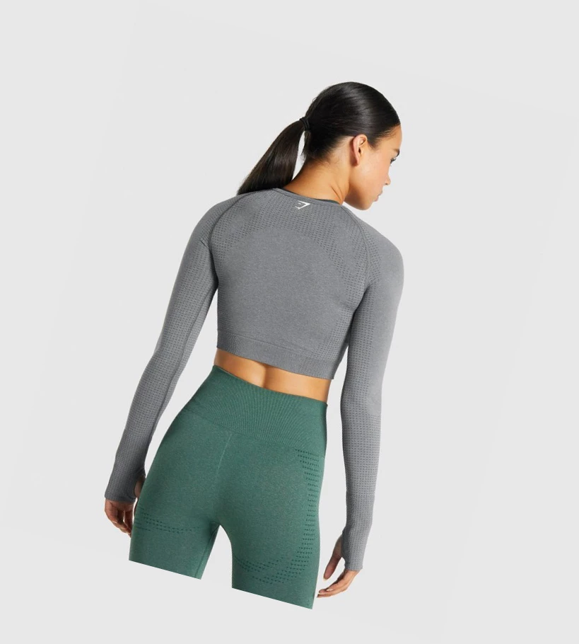 Gymshark Vital Seamless 2.0 Crop Top Naisten Puserot Harmaat | XWSTDU140