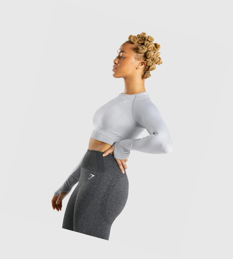 Gymshark Vital Seamless 2.0 Crop Top Naisten T Paidat Vaaleanharmaat | YVCDSF768