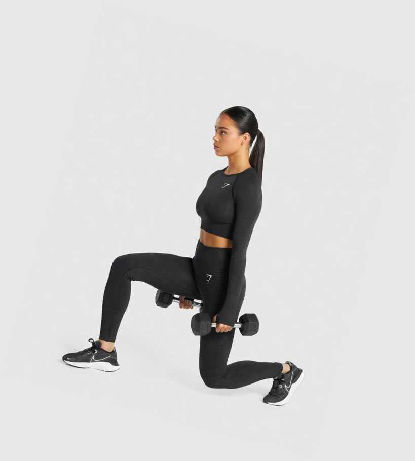 Gymshark Vital Seamless 2.0 High Waisted Naisten Leggingsit Mustat | TWZIAQ165