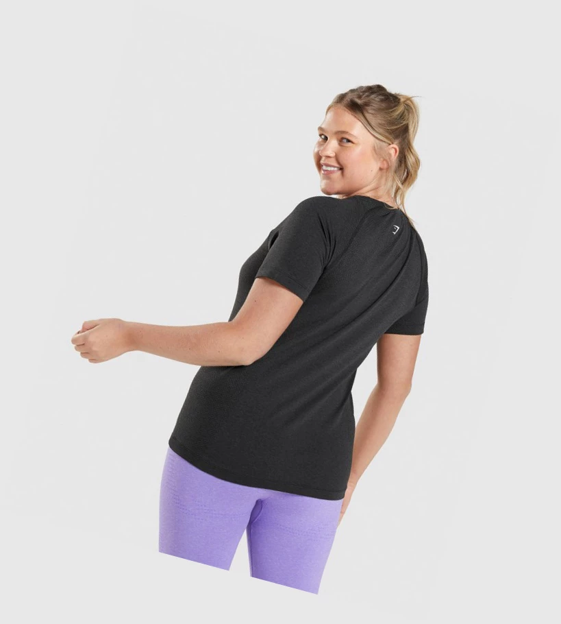 Gymshark Vital Seamless 2.0 Light Naisten T Paidat Mustat | CFRLAO358