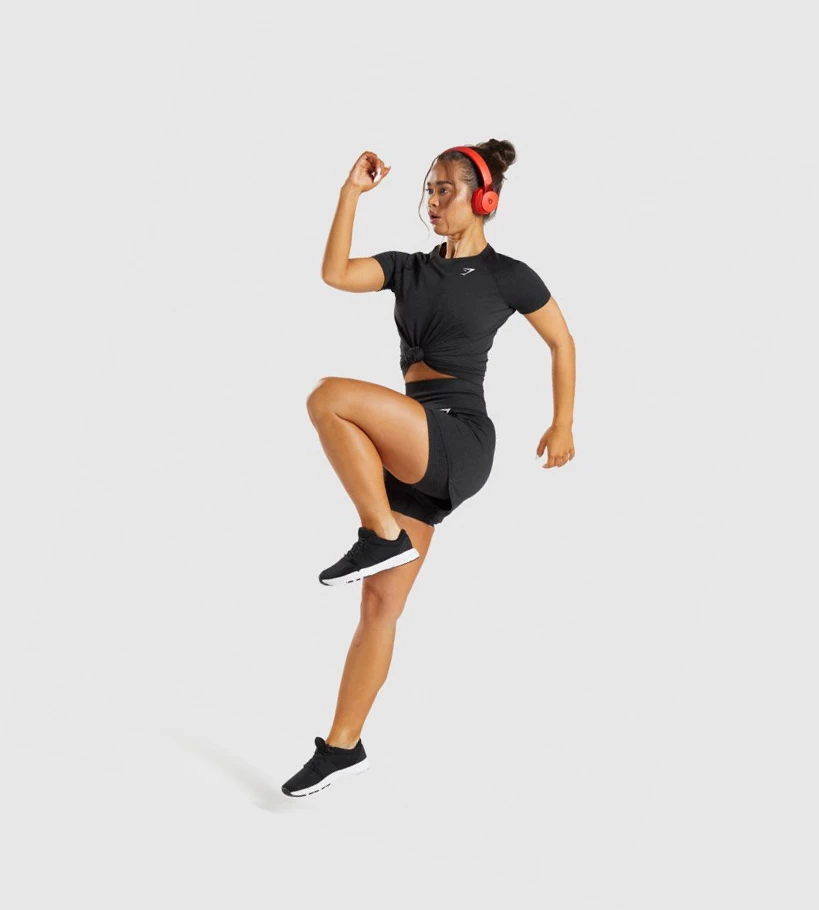 Gymshark Vital Seamless 2.0 Light Naisten T Paidat Mustat | CFRLAO358