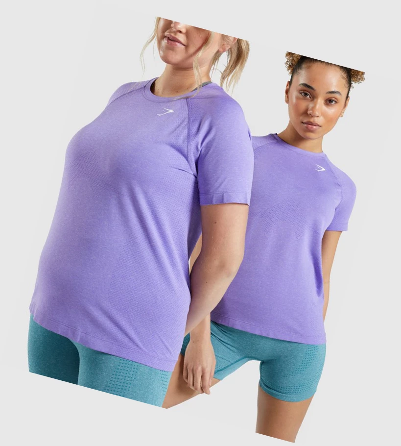 Gymshark Vital Seamless 2.0 Light Naisten T Paidat Vaaleanvioletit | DFLCME592