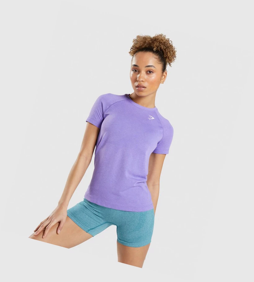 Gymshark Vital Seamless 2.0 Light Naisten T Paidat Vaaleanvioletit | DFLCME592