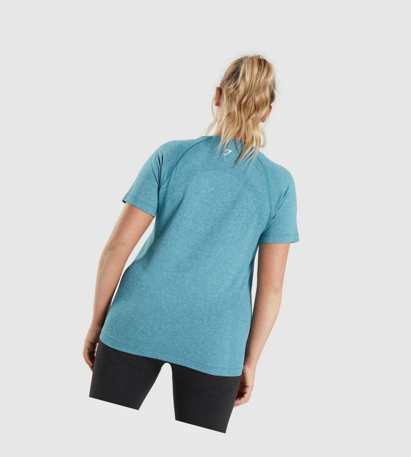 Gymshark Vital Seamless 2.0 Light Naisten T Paidat Turkoosi | FLQNZV106