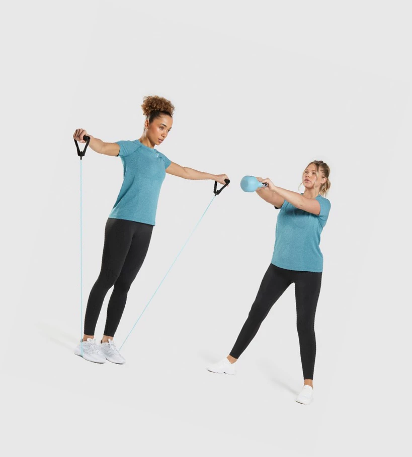 Gymshark Vital Seamless 2.0 Light Naisten T Paidat Turkoosi | FLQNZV106