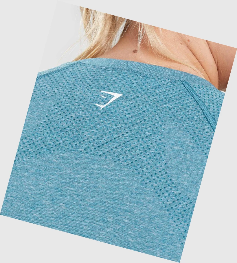 Gymshark Vital Seamless 2.0 Light Naisten T Paidat Turkoosi | FLQNZV106