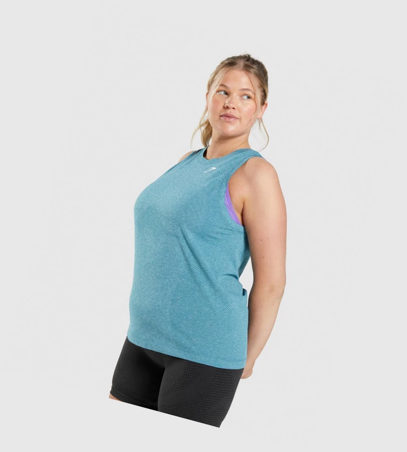 Gymshark Vital Seamless 2.0 Light Naisten Hihaton Paita Turkoosi | OCRLHB894