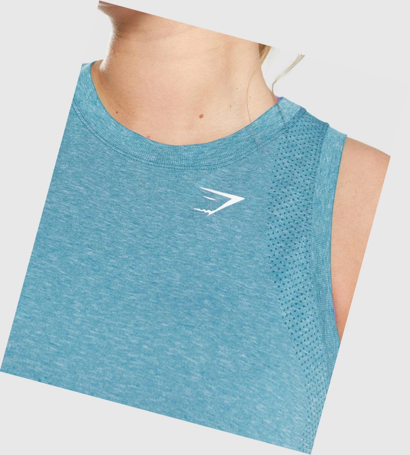 Gymshark Vital Seamless 2.0 Light Naisten Hihaton Paita Turkoosi | OCRLHB894