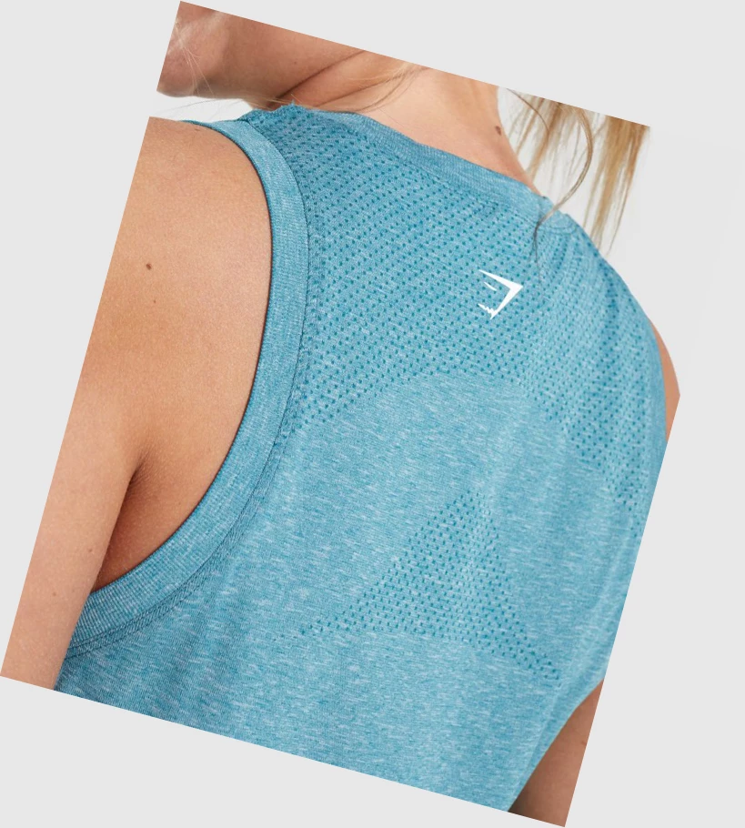 Gymshark Vital Seamless 2.0 Light Naisten Hihaton Paita Turkoosi | OCRLHB894