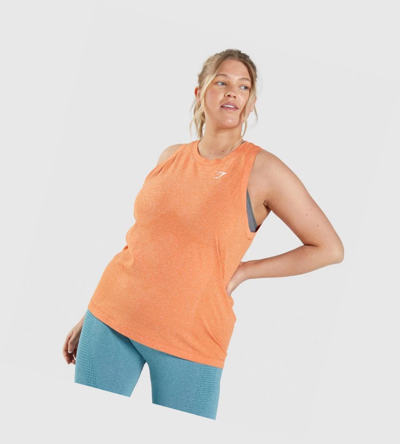 Gymshark Vital Seamless 2.0 Light Naisten Hihaton Paita Aprikoosi Oranssi | UYHZKM950