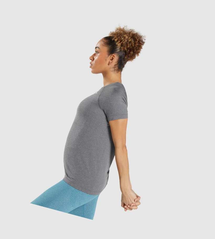 Gymshark Vital Seamless 2.0 Light Naisten T Paidat Harmaat | YPNIEC417