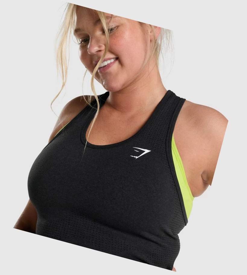 Gymshark Vital Seamless 2.0 Naisten Hihaton Paita Mustat | LADYIC561